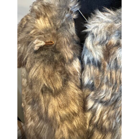 Dorothy Perkins Faux Fur Plush Brown Tan Textured Coat US 8-10 - Picture 12 of 12